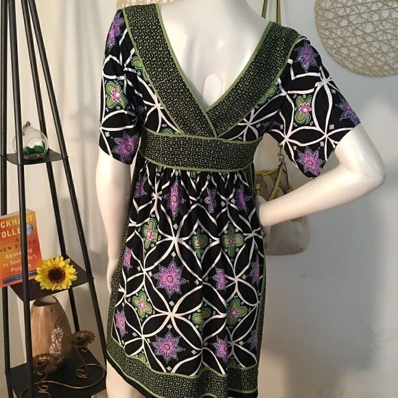 London Times front back v neck silky dress - Picture 5 of 8